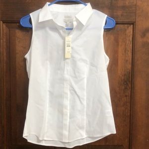 Talbots Sleeveless White Blouse size P